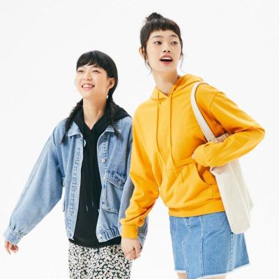 [1件5折价:49.5]美特斯邦威连帽卫衣女秋季新款纯色基本款学院风多色女士上衣