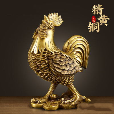 礼氏嘉礼品全铜公鸡摆件助姻缘婚姻克小三斩桃花金鸡卧室装饰品