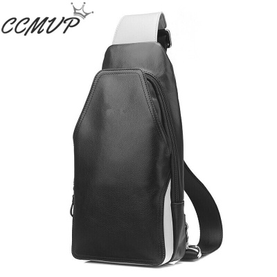 CCMVP品牌自营质量保证-CCMVP头层牛皮多功能韩版户外运动斜挎跨包单肩背包真皮男士胸包