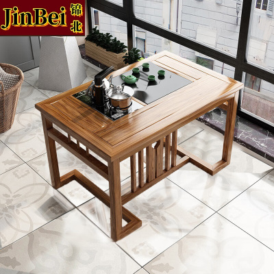锦北阳台茶桌椅组合家用小茶台新中式茶桌简约小户型茶几1.2米中圆茶桌