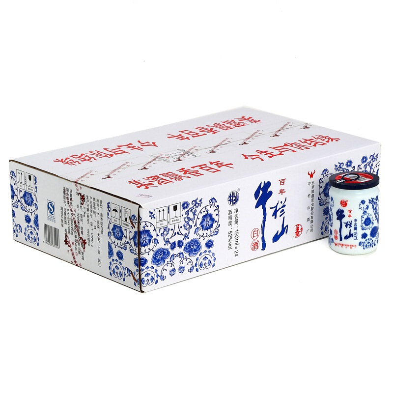 牛栏山 子豪口杯 52度 150ml*24瓶 清香型白酒 整箱装