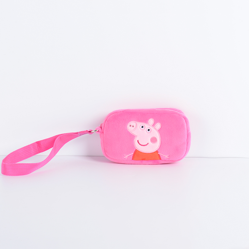 小猪佩奇peppa pig毛绒玩具佩佩方形钱包 15*9*3cm