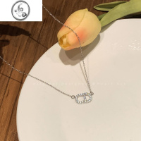 JiMi锆石CD字母项链女轻奢小众设计感高级猪鼻子锁骨链2023年新款颈链