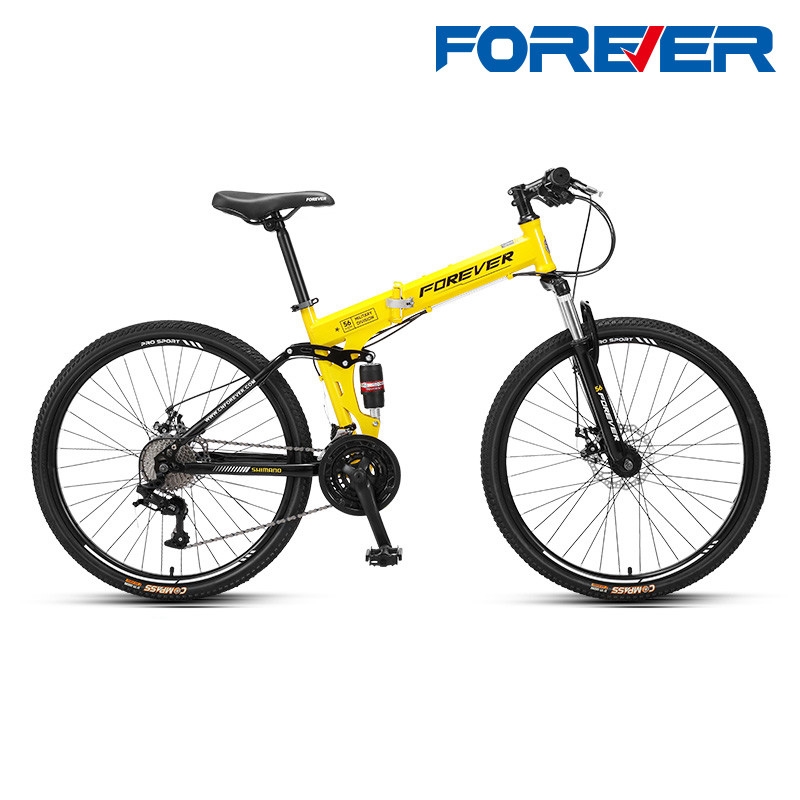 永久折叠山地自行车男27速软尾双减震变速越野单车