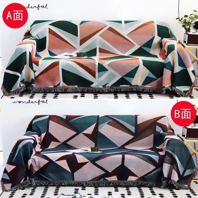 家柏饰(CORATED)北欧双面全盖沙发布沙发巾沙发毯布单沙发套罩沙发垫盖布 七巧图[双面] 230*250cm