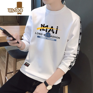 YANXU青少年男装帅气学生长袖t恤新款上衣服卫衣打底衫2023潮流6