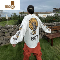 YANXU尾郎的店美式复古hiphop炸街t恤男oversize卫衣高街ins薄款小众潮