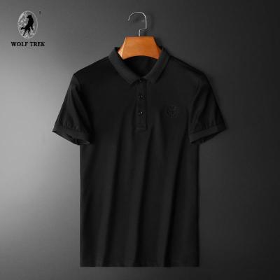 七匹狼国际公司授权WOLFTREK-欧洲风男装2020夏新款丝光棉翻领保罗衫韩版绣标青年短袖T恤