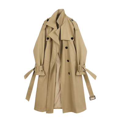 FISHBASKET风衣女中长款秋新款收腰显瘦垂感英伦风气质休闲外套潮风衣女