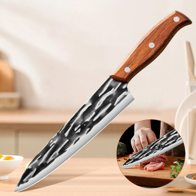 锻打剔骨多功能刀不锈钢切菜厨师割肉水果刀具肉联厂屠宰杀猪刀7163