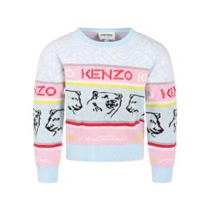 高田贤三(Kenzo)女孩运动卫衣套头衫女童徽标长袖毛衣老虎动物提