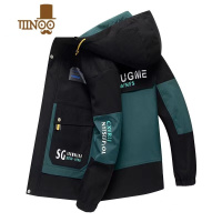 YANXU夹克男新款加绒加厚外套韩版潮流男士羔绒连帽保暖防寒服