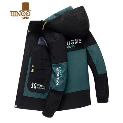 YANXU夹克男新款加绒加厚外套韩版潮流男士羔绒连帽保暖防寒服