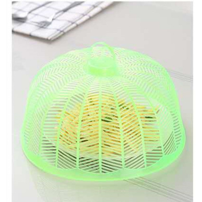 敬平(JING PING)菜罩餐桌饭菜罩防蚊蝇盖手提食物家用小号塑料圆形可重叠收纳马脸 3个绿色菜罩饭罩