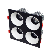 LED射灯 防眩光 嵌入式 黑架+白杯-四头15W*4中性光