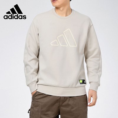 adidas阿迪达斯卫衣男2021春季新款跑步训练运动服圆领休闲套头衫GP1008