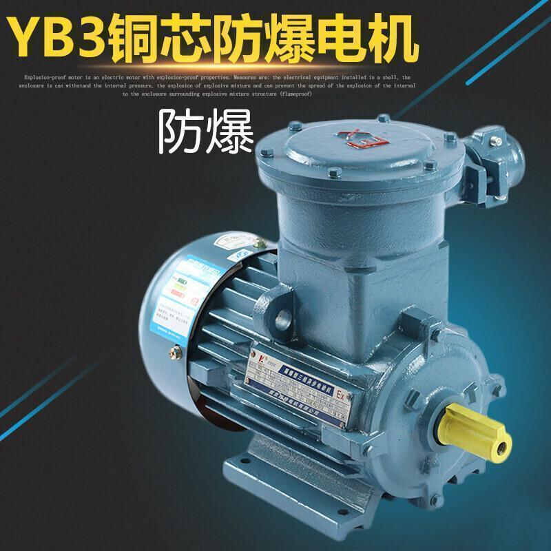 汐岩防爆电动机YB3隔爆型三相铜芯国标卧式马达矿用安全型 国标防爆750W三相960转
