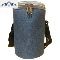 圆形保温饭盒袋子装桶焖烧罐杯套防水手提帆布加厚带冰保鲜便当包 三维工匠收纳袋