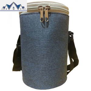 圆形保温饭盒袋子装桶焖烧罐杯套防水手提帆布加厚带冰保鲜便当包 三维工匠收纳袋