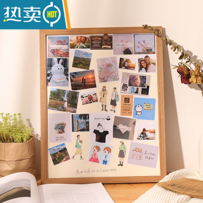 敬平diy定制相框摆台情侣纪念礼物拍立得框架洗照片做成相册画框挂墙 梨木色-带洗照片 30寸(内径尺寸50.5*75.5