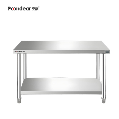 烹巅(Poondear)不锈钢厨房操作台(双层平板工作台)PD-PBCZT-1800