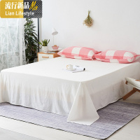 棉床单单件单人水洗棉双人老粗布学生宿舍棉被单/1.5/1.8m床 三维工匠