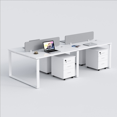 臻远 GWH-04 简约职员桌办公桌屏风工作卡位 对坐四人位含柜