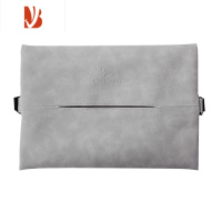 三维工匠欧美羊巴翻毛皮革纸巾盒 简约家用车载纸巾套 厕所客厅挂式抽纸套 极地灰