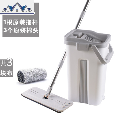刮刮乐免手洗平板拖把家用懒人一拖净涮拖把桶网红拖地挤水桶 三维工匠