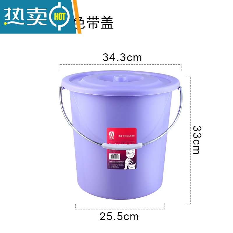 敬平塑料手提水桶加厚耐摔学生宿舍家用洗衣桶洗澡桶泡脚桶洗车储水桶 中号[紫色+防尘盖]24L