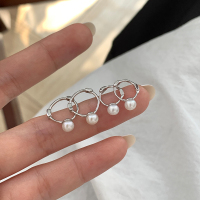 s925纯银珍珠耳环女小众设计感养耳洞耳扣小巧精致耳饰银饰潮送女朋友老婆情人节七夕生日礼物