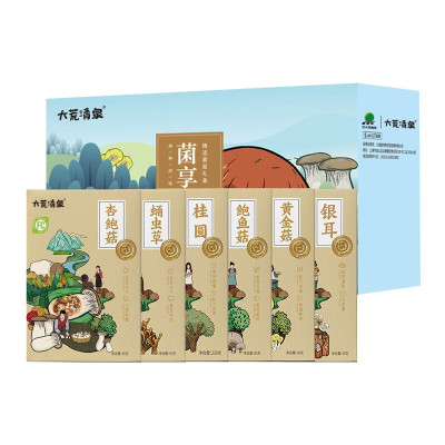 大荒清泉 菌享六方菌菇礼盒520g/盒