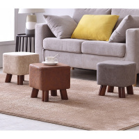 森美人实木小凳子家用矮凳创意客厅换鞋凳时尚口成人布艺沙发凳小板凳