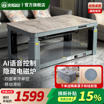 火焰山2025新款取暖桌电暖桌家用升降茶几一体烤火炉餐桌多功能省电