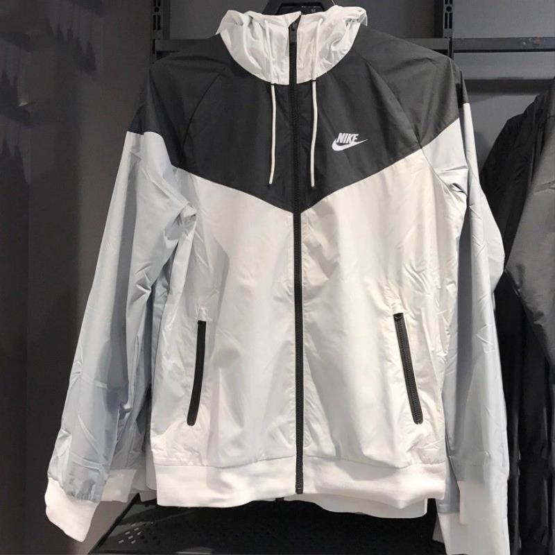 NIKE耐克连帽外套运动休闲舒适梭织男装夹克727325-101 D