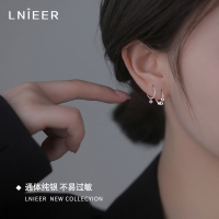 999纯银耳圈养耳洞耳环女2025新款耳钉睡觉免摘素圈耳扣耳饰送女朋友老婆情人节七夕生日礼物