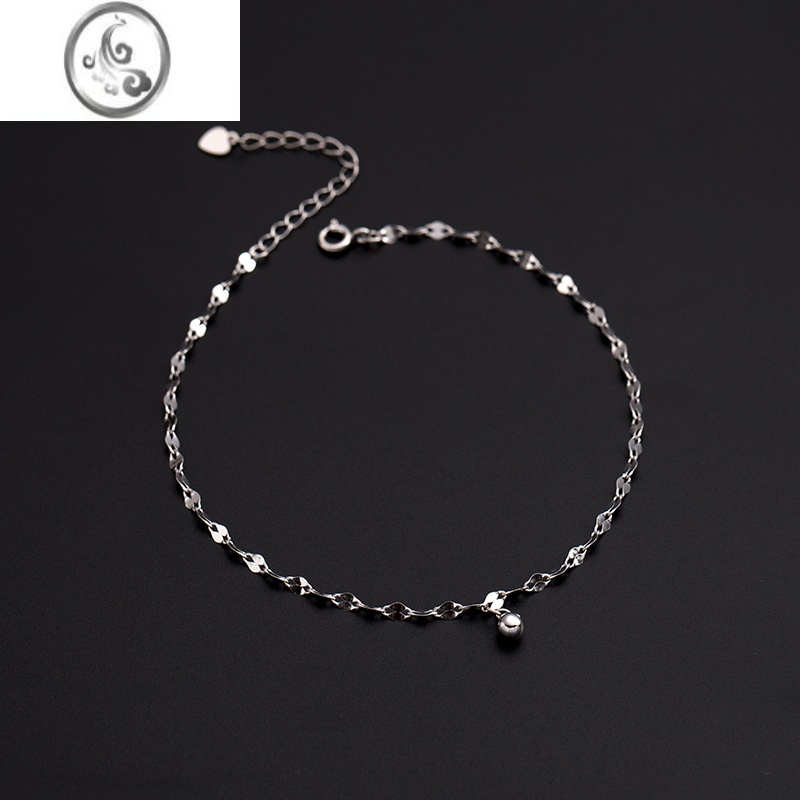 JiMiS925银银脚链女生2023新款潮高级感小众脚绳脚踝脚环脚连女士足链