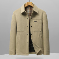 工装款羽绒夹克含羊毛夹克时尚呢子外套品质短款保暖夹克潮流男装