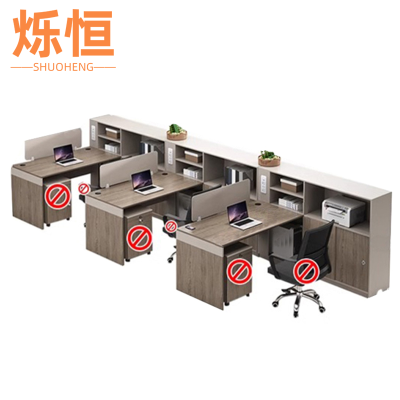 烁恒 屏风办公桌 1.5mF型三人位 套