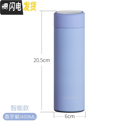 三维工匠304不锈钢保温杯男大容量户外保温水壶便携车载水杯女士泡茶杯子 香芋紫