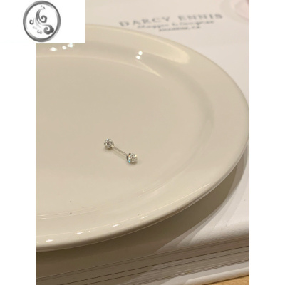 JiMi睡觉不用摘!!S925银银养耳洞耳钉小众高级感锆石耳蜗钉耳环耳饰女