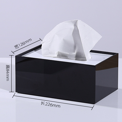 客厅纸巾盒家用轻奢阿斯卡利(ASCARI)抽纸盒茶几摆件创意商务纸巾盒定制餐巾纸抽盒黑盒+白盖大号