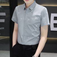 2025新夏季男士短袖衬衫薄款商务正装免烫白衬衣易打理半袖高级感