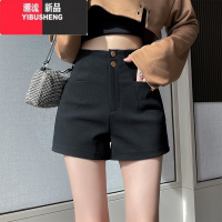 YIBUSHENG高腰黑色西装短裤女2024新款季显瘦外穿a字打底天热裤子