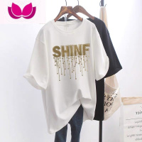 七斓夏季新款短袖t恤女宽松中长款韩版显瘦百搭白色ins半袖上衣潮