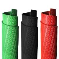 铁工邦 绝缘橡胶板条纹绝缘橡胶垫 1米*8米*3mm[红色6kv]卷