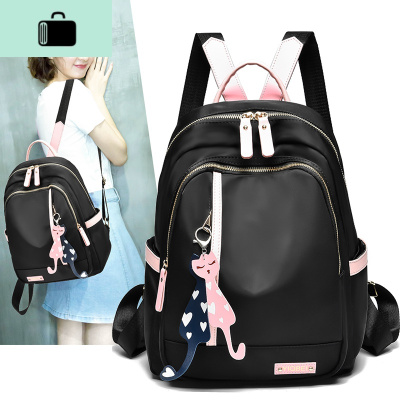 牛津帆布双肩包女2020新款潮韩版时尚百搭女士小背包网红学生书包NEW LAKE