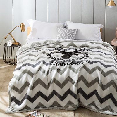 LOVO森林麋鹿双层加厚拉舍尔毯