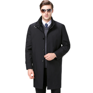 专柜品牌中长款风衣男潮2024冬季新款男士休闲风衣男士外套春秋款纯色休闲韩版西装领宽松外套男男装外套