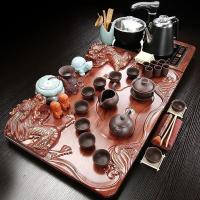 家柏饰(CORATED)功夫茶具套装家用简约现代全自动茶台陶瓷紫砂一体茶盘待客厅